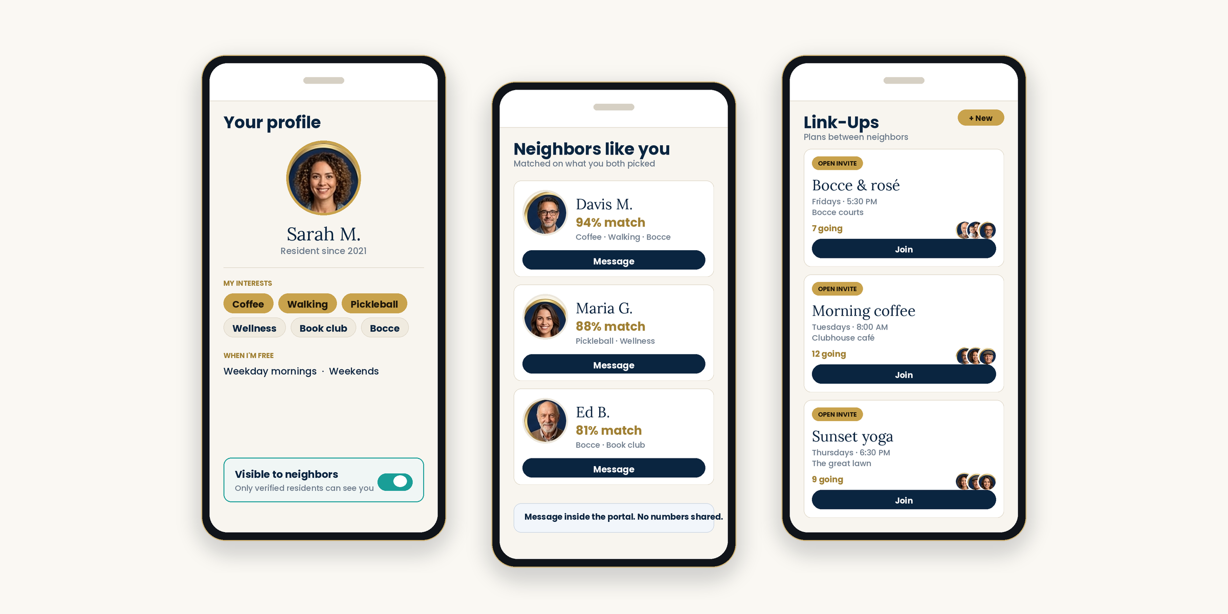 PLAY Connect — profile, neighbor matches and Link-Ups